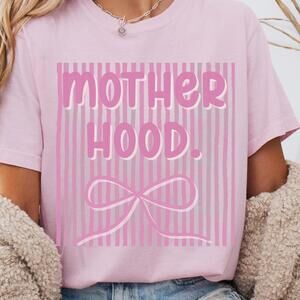 Striped Motherhood Trendy Mama Shirt Gift For Mothers Day Preppy Mom Shirt